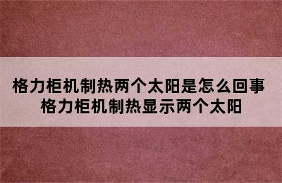 格力柜机制热两个太阳是怎么回事 格力柜机制热显示两个太阳